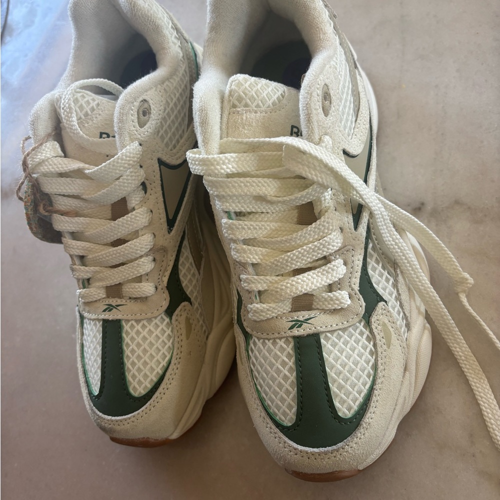 Reebok Cream and Green Athletic Shoes - Picture 6 of 6
